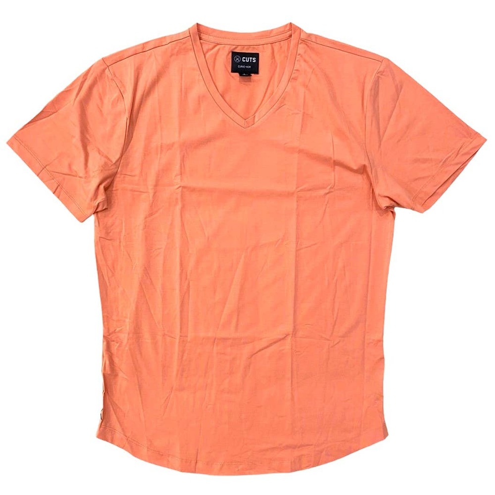 Cuts Clothing Coral V-Neck Short Sleeve Tee